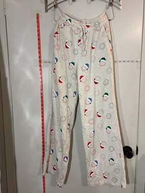 American Eagle AE Lounge Holiday Smiley Face Santa Hat Pajama Pants